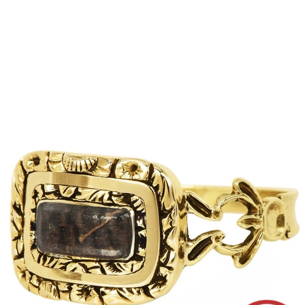 Antique 14k mourning ring size 7.25 - Picture 2 of 15